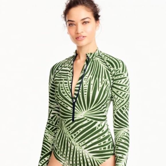 J. Crew Other - J Crew Zip Front Rashguard One Piece Swimsuit, Size 10